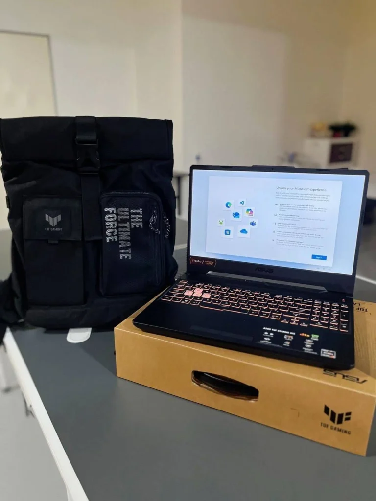 view of our own purchase testing asus tuf gaming a15 budget gaming laptop australia unboxing package arrival several weeks to months