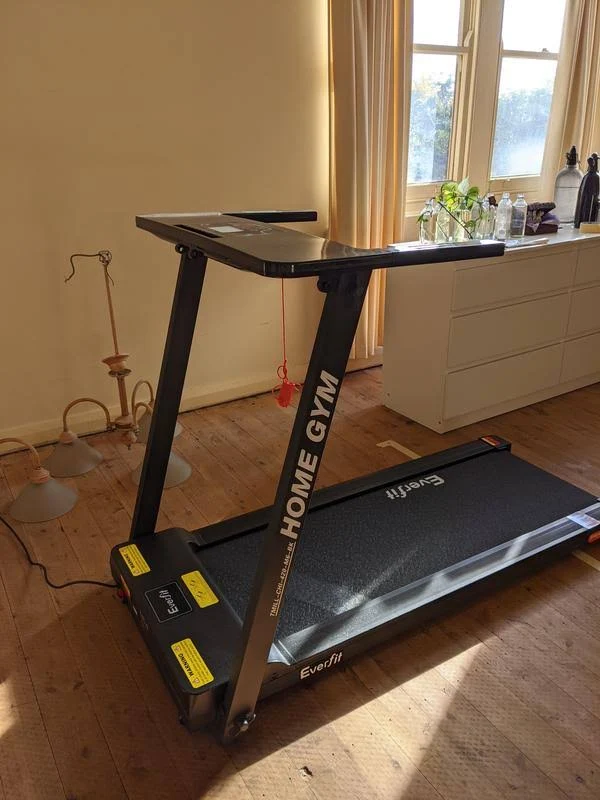 view of our own purchase testing everfit electric foldable treadmill budget treadmill australia unboxing package arrival several weeks to months